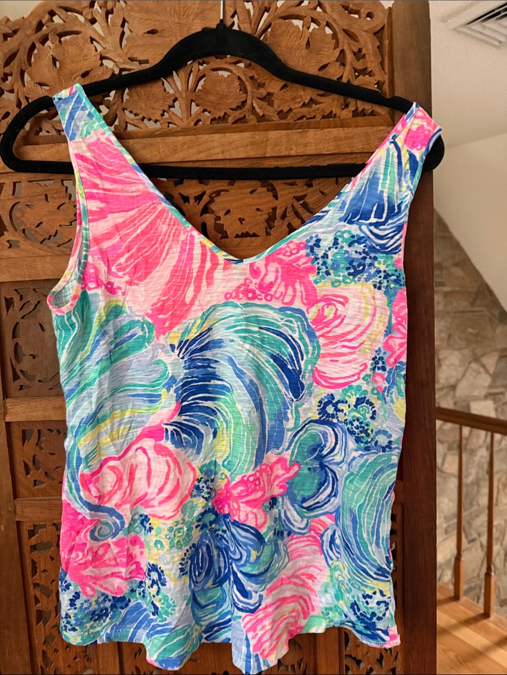Lilly Pulitzer Pink, Blue & Green Floral Tank